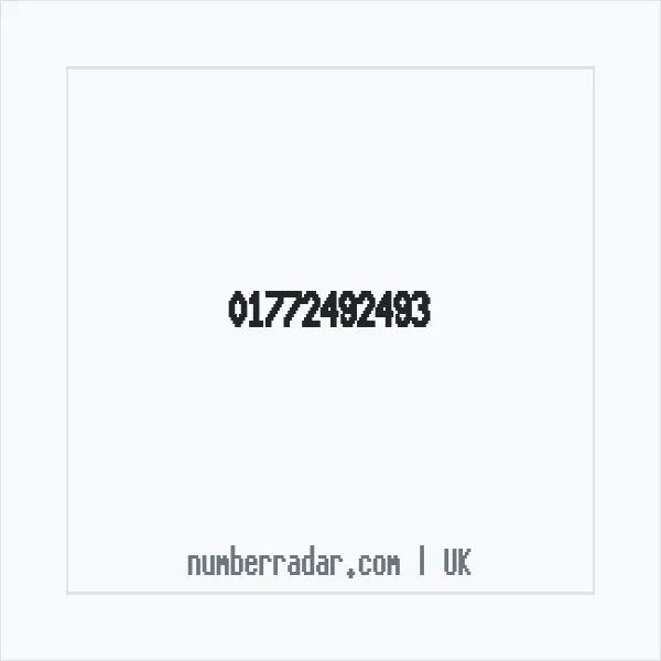 Reverse number check for +44 1772 492493 — who called me?
