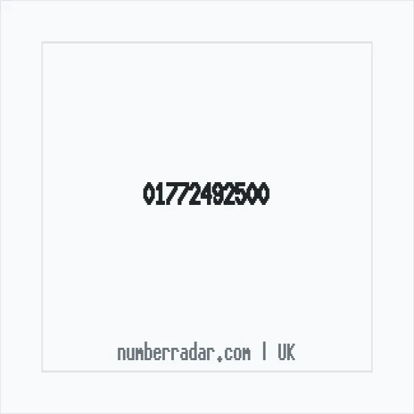 Reverse number check for +44 1772 492500 — who called me?