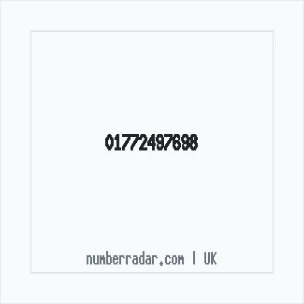 Reverse number check for +44 1772 497698 — who called me?
