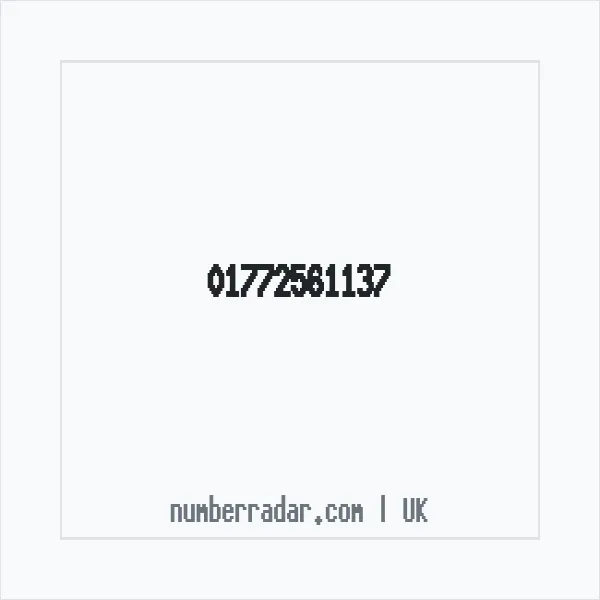 Reverse number check for +44 1772 561137 — who called me?