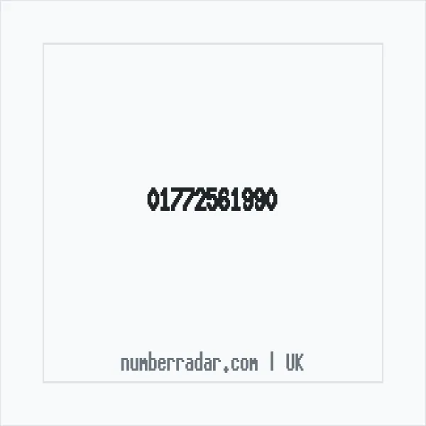 Reverse number check for +44 1772 561990 — who called me?