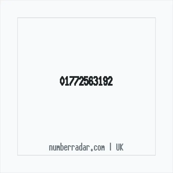 Reverse number check for +44 1772 563192 — who called me?