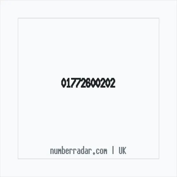 Reverse number check for +44 1772 600202 — who called me?
