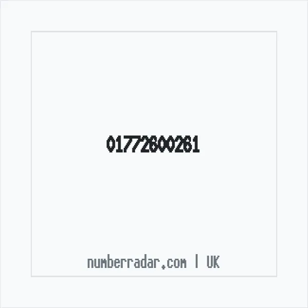 Reverse number check for +44 1772 600261 — who called me?