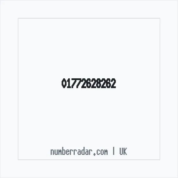 Reverse number check for +44 1772 628262 — who called me?