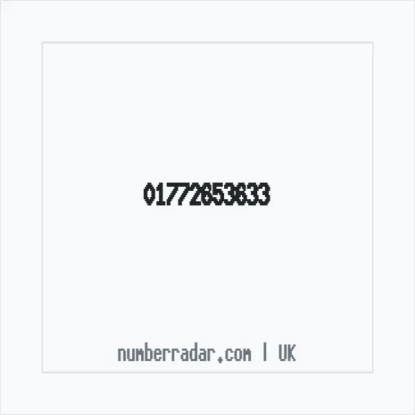Reverse number check for +44 1772 653633 — who called me?