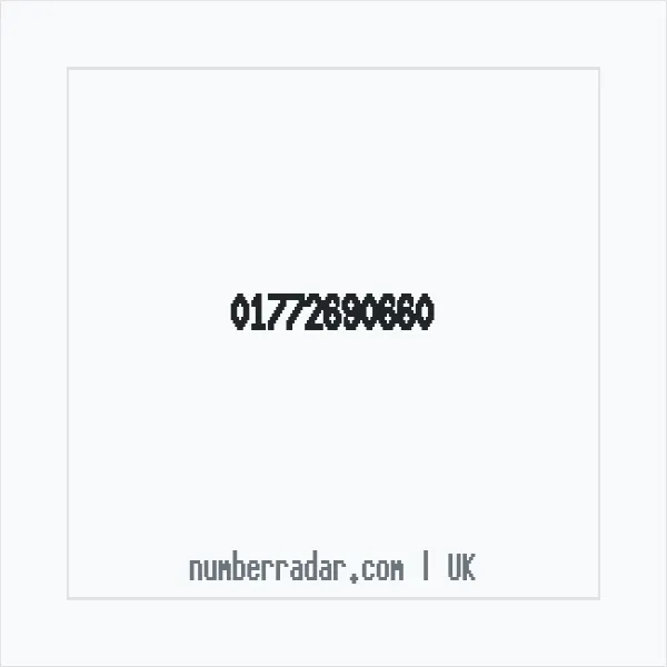 Reverse number check for +44 1772 690660 — who called me?