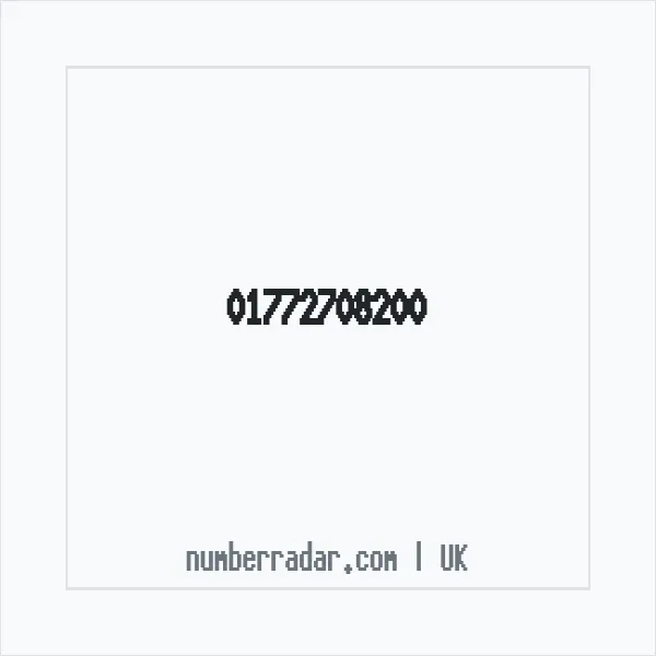 Reverse number check for +44 1772 708200 — who called me?
