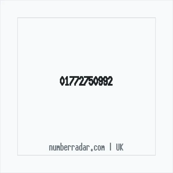 Reverse number check for +44 1772 750992 — who called me?