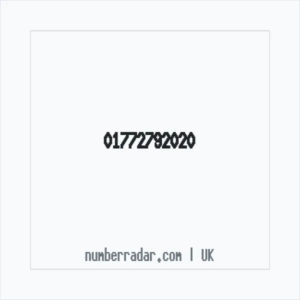 Reverse number check for +44 1772 792020 — who called me?