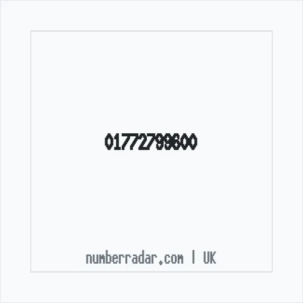 Reverse number check for +44 1772 799600 — who called me?