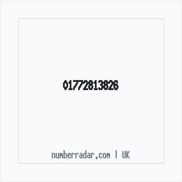 Reverse number check for +44 1772 813826 — who called me?
