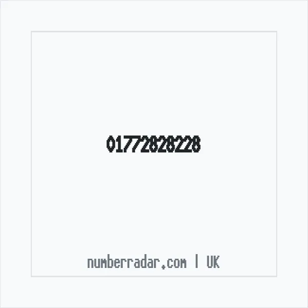 Reverse number check for +44 1772 828228 — who called me?