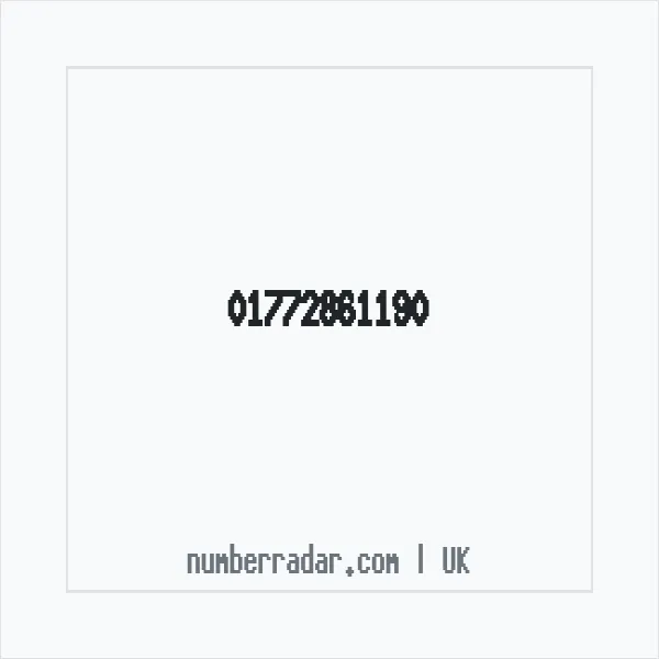 Reverse number check for +44 1772 861190 — who called me?