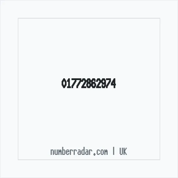 Reverse number check for +44 1772 862974 — who called me?