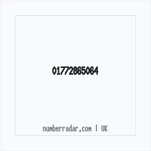 Reverse number check for +44 1772 865064 — who called me?
