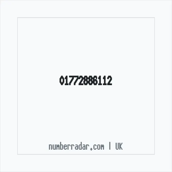 Reverse number check for +44 1772 886112 — who called me?