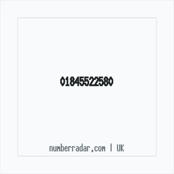 Reverse number check for +44 1845 522580 — who called me?