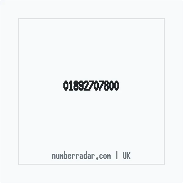 Reverse number check for +44 1892 707800 — who called me?