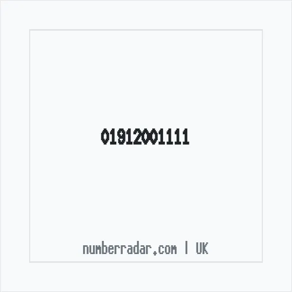 Reverse number check for +44 1912 001111 — who called me?