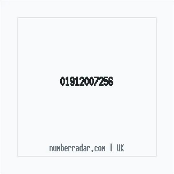 Reverse number check for +44 1912 007256 — who called me?