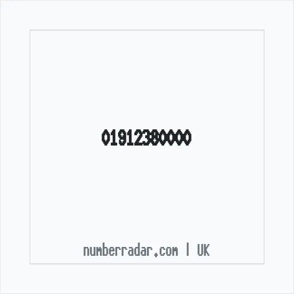 Reverse number check for +44 1912 380000 — who called me?