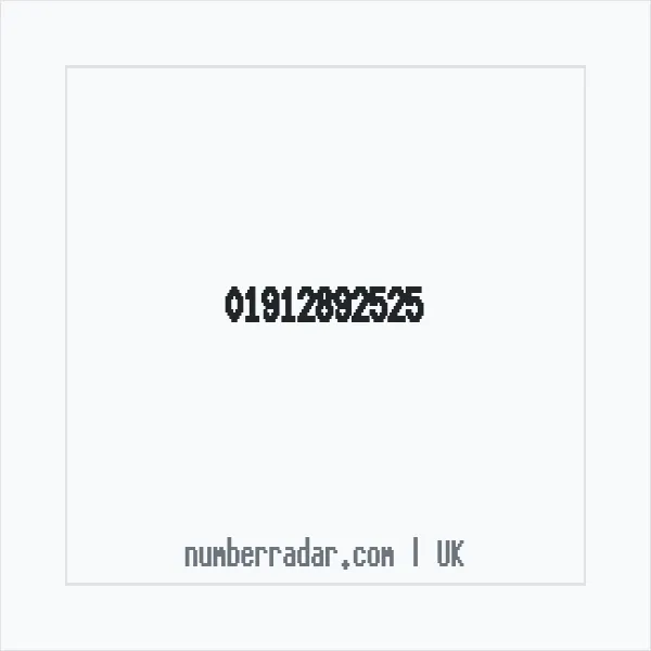 Reverse number check for +44 1912 892525 — who called me?
