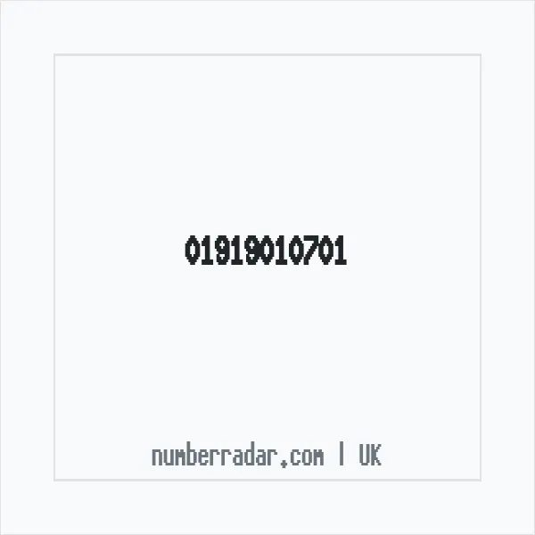 Reverse number check for +44 1919 010701 — who called me?