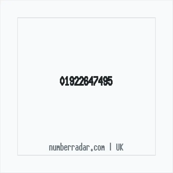 Reverse number check for +44 1922 647495 — who called me?