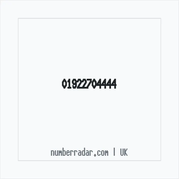 Reverse number check for +44 1922 704444 — who called me?