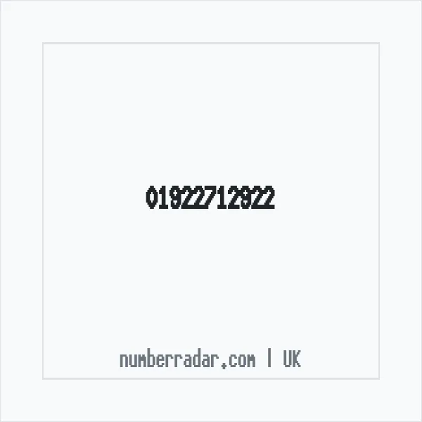 Reverse number check for +44 1922 712922 — who called me?