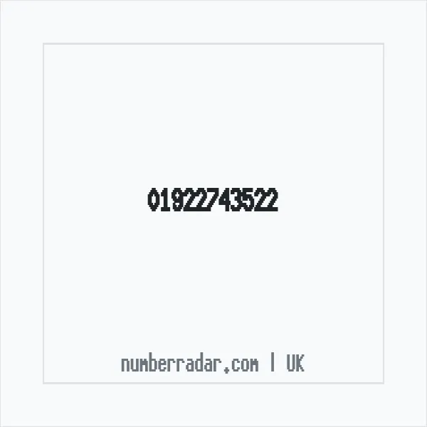 Reverse number check for +44 1922 743522 — who called me?