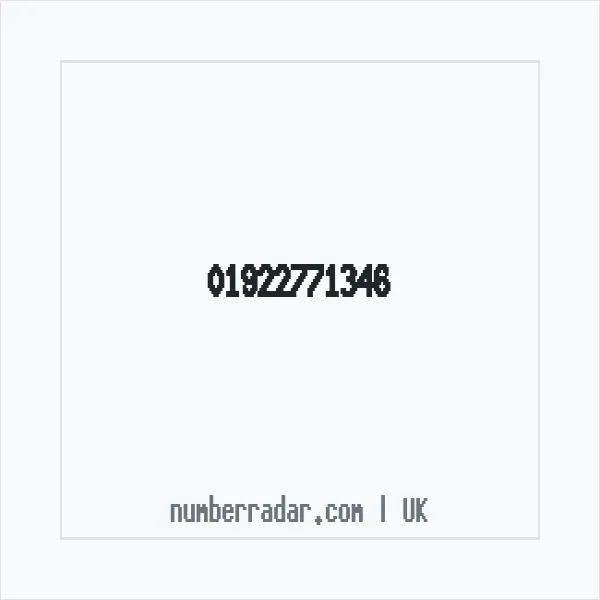 Reverse number check for +44 1922 771346 — who called me?