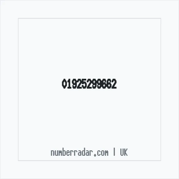 Reverse number check for +44 1925 299662 — who called me?