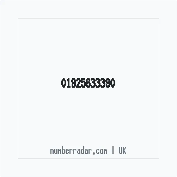 Reverse number check for +44 1925 633390 — who called me?