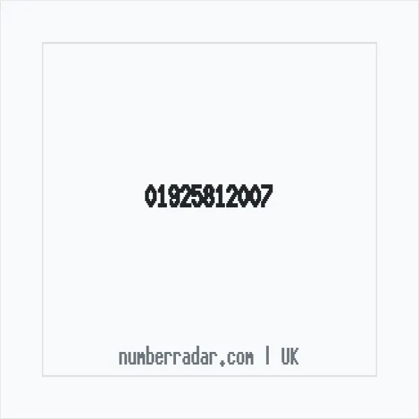 Reverse number check for +44 1925 812007 — who called me?