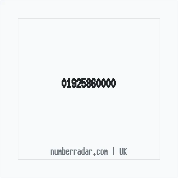 Reverse number check for +44 1925 860000 — who called me?