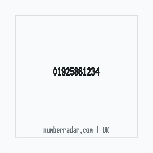 Reverse number check for +44 1925 861234 — who called me?