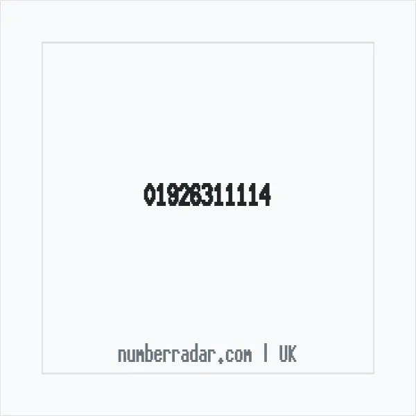 Reverse number check for +44 1926 311114 — who called me?