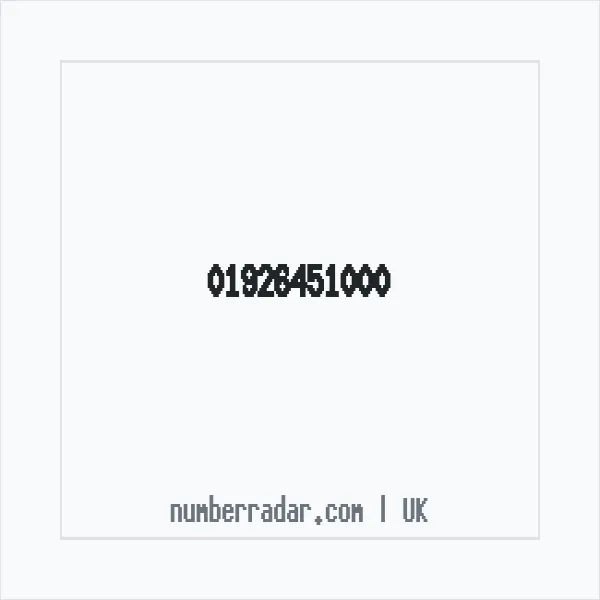 Reverse number check for +44 1926 451000 — who called me?