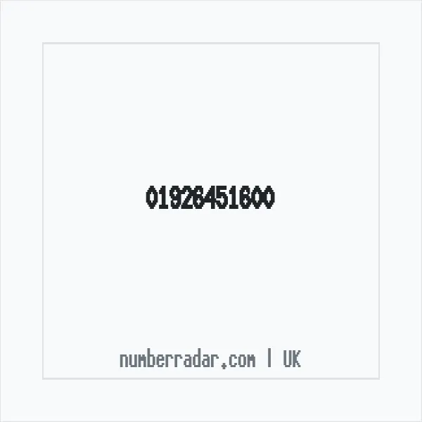 Reverse number check for +44 1926 451600 — who called me?