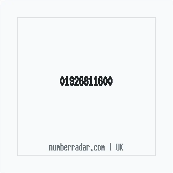 Reverse number check for +44 1926 811600 — who called me?