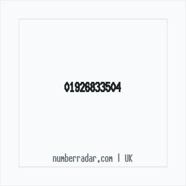 Reverse number check for +44 1926 833504 — who called me?