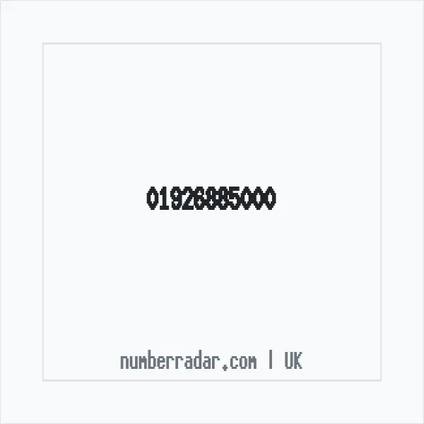 Reverse number check for +44 1926 885000 — who called me?