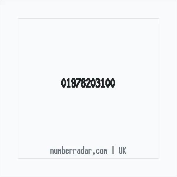 Reverse number check for +44 1978 203100 — who called me?
