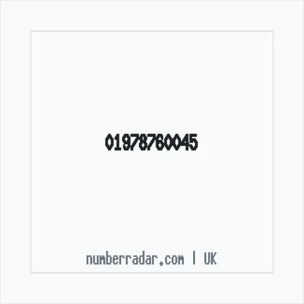 Reverse number check for +44 1978 760045 — who called me?