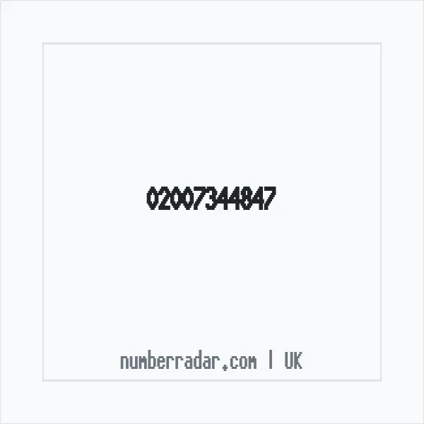 Reverse number check for +44 20 0734 4847 — who called me?