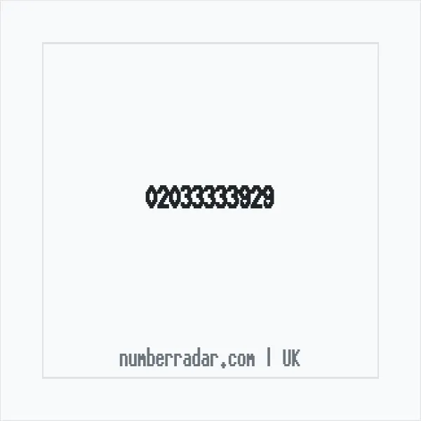 Reverse number check for +44 20 3333 3929 — who called me?