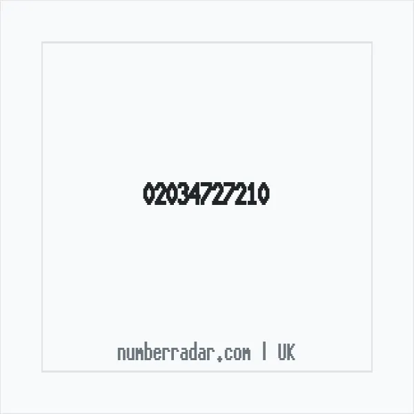 Reverse number check for +44 20 3472 7210 — who called me?