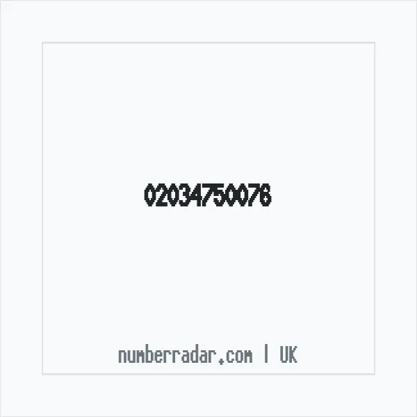 Reverse number check for +44 20 3475 0076 — who called me?